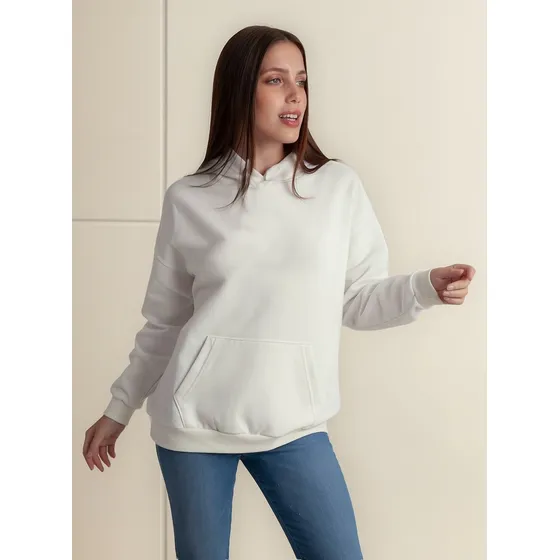 Buzo Onyx Canguro Basico Algodón Frisa De Mujer