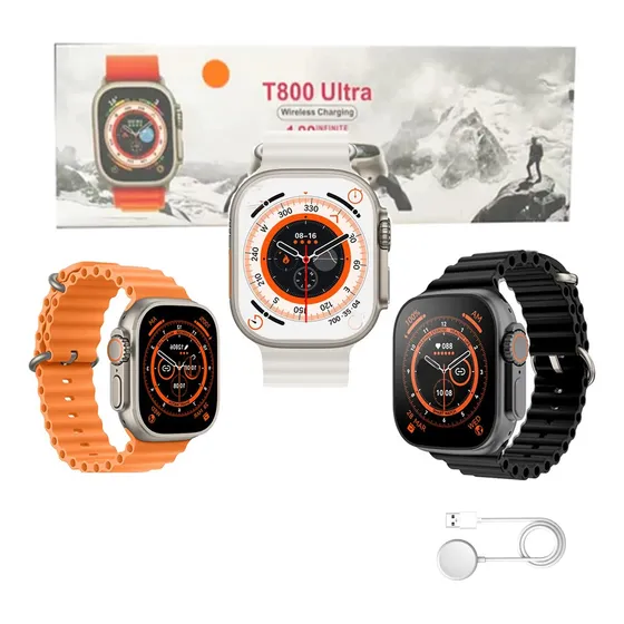 Relógio Smartwatch T800 Ultra Série 9 49mm 2 Pulseiras