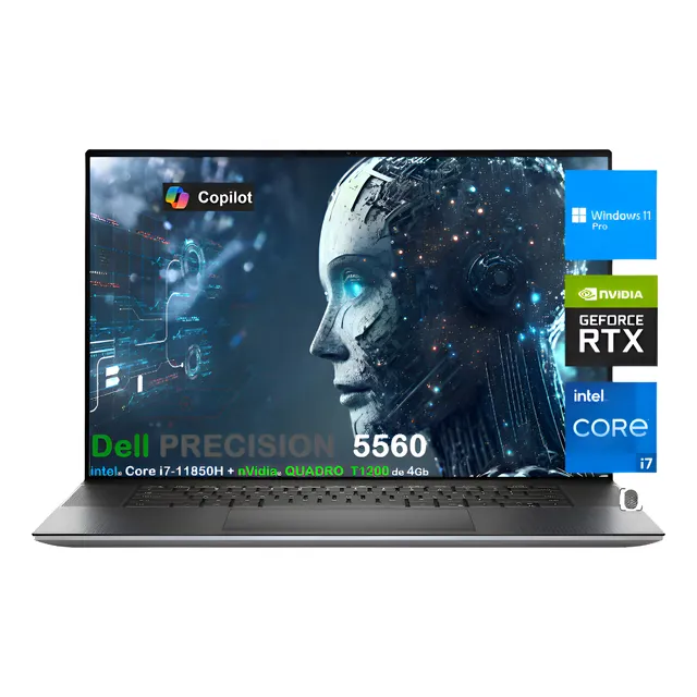 Dell Precision 5560  Core I7-11850h 32gb 1gb 15.6 T1200 4gb Gris Aluminio (Reacondicionado)