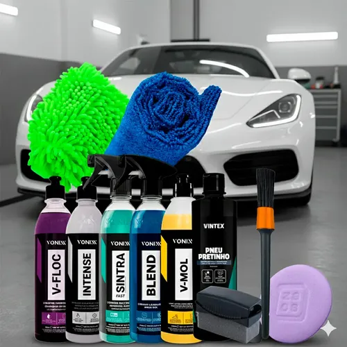 Kit Completo Limpeza Automotiva Hobbista Vonixx Shampoo Cera
