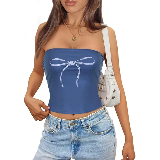 Top Para Dama De Tubo Strapless Elastico Sin Costuras Casual