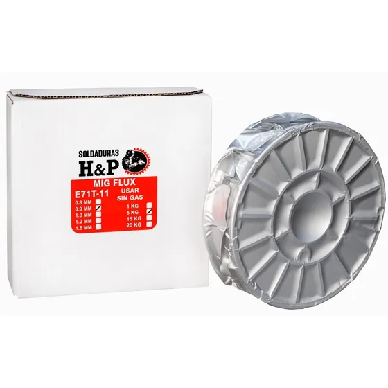 Alambre Mig Flux Core Rollo 5 Kilos X 0.9mm ( Uso Sin Gas ) Gris