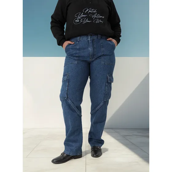 Pantalón Amravati Jean Mujer Rígido Talle Especial