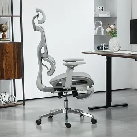 Cadeira Escritório Ergonômica Capri Blidshop Ajustável 200kg Cinza Malha Respirável Premium