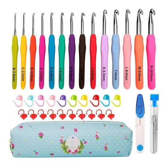 Kit De Ganchos Ergonómicos Y Accesorios Para Tejer A Crochet