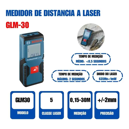 Medidor láser de distancia (Distanciometro) Bosch Glm 30-23 de 30 metros