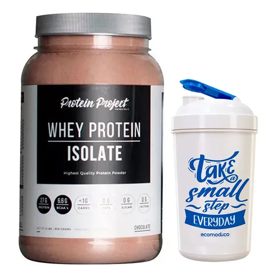 Proteina Whey Isolate 2lb  Protein Project + Vaso