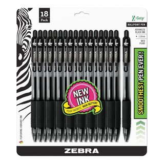 Zebra Pen Z-grip Retractable Ballpoint Plumas P. Medio 18 Pz Zebra Pen Z-grip Retractable Ballpoint Plumas P. Medio 18 Pz