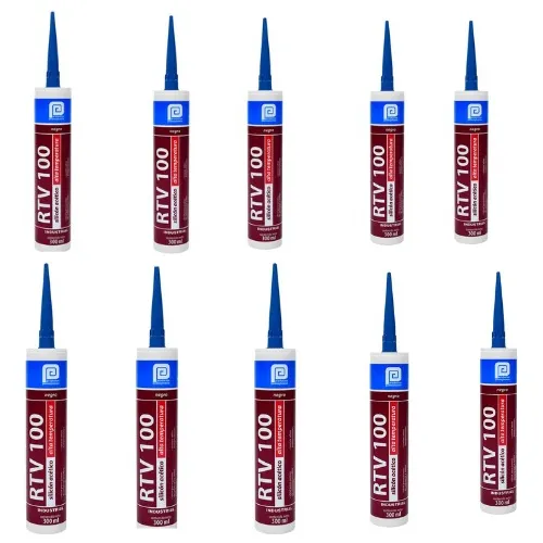 Sellador Alta Temperatura Rtv 100 Caja Con 12 Pz 300ml Rojo