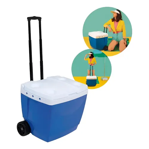 Caixa Térmica 42l 56 Latas Com Roda E Alça Mor Azul | Parcelamento