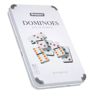 Domino Jogo DominĂł Profissional Osso Colorido C/ Estojo Lata Domino Jogo DominĂł Profissional Osso Colorido C/ Estojo Lata