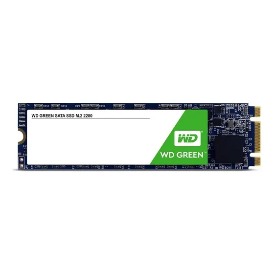 SSD 480GB M.2 Sata 2280 Western Digital WD Green Sata III 6 Gb/s WDS480G3G0B Velocidade Leitura Até 545MB/s Cor Verde Disco Sólido Interno
