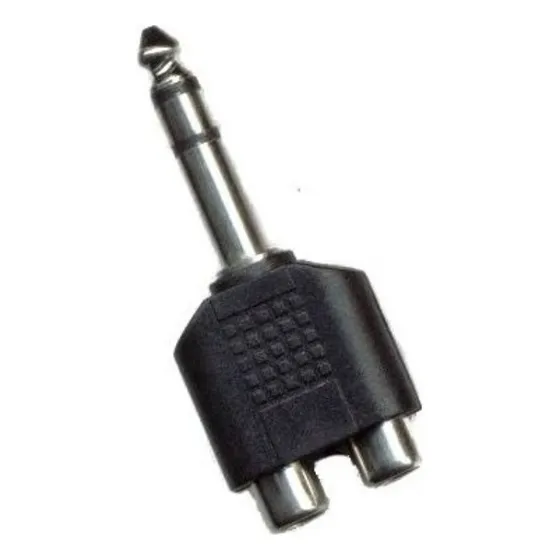 Adaptador Ficha Plug 6.5 Estereo A 2 Jack Rca