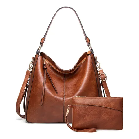 Kit 2 Bolsa Feminina Ombro Couro Transversal Carteira Mão