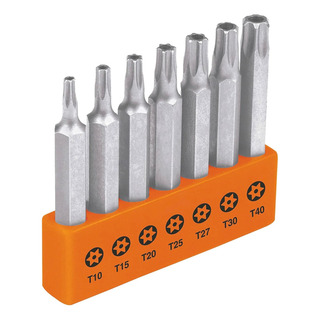 Juego De 7 Puntas Para Desarmador Torx C Seguro O Perno Juego De 7 Puntas Para Desarmador Torx C Seguro O Perno