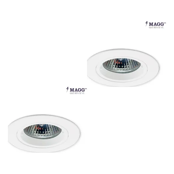 Par De Luminarios De Plafón 50w Blanco Sin Lámpara Magg