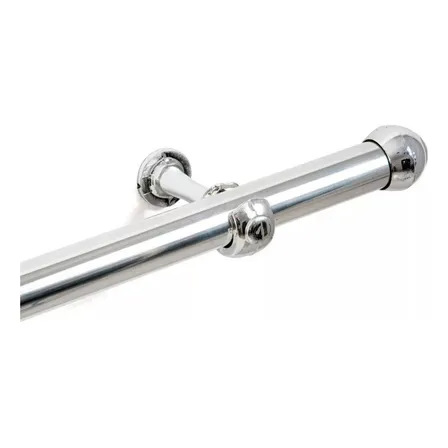 Kit Varão P/ Cortina Simples Cromado 28mm 2 Metros Alumínio