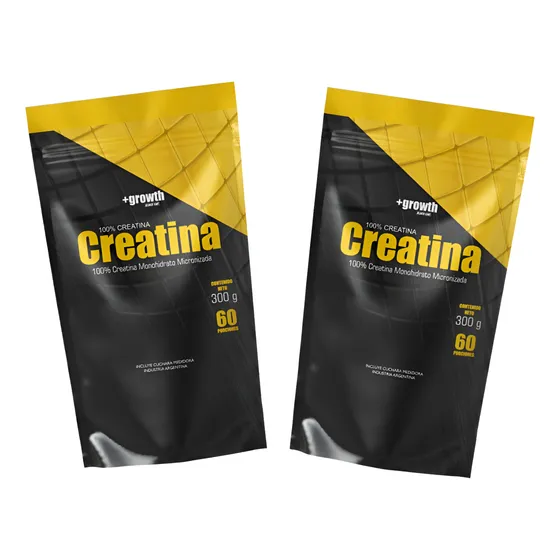 2 Creatinas Monohidrato +growth De 300gr (600 Gr En Total)