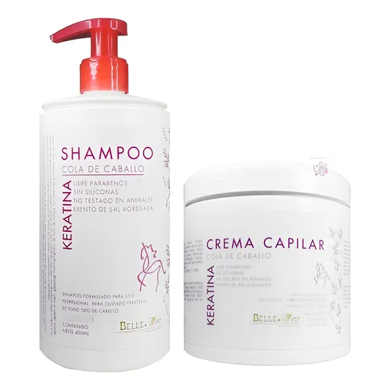 Kit Cola Caballo Shampoo Sin Sal Más Crema 500g