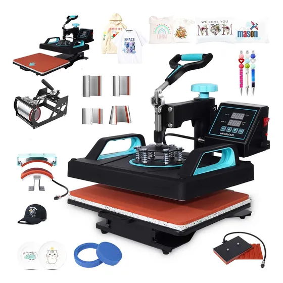 Prensa Térmica Mecolour 10 em 1 127V Gaveta Deslizante Máquina Sublimação Multifuncional