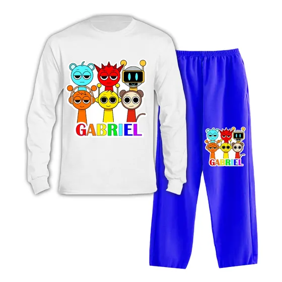 Pijama Largo Sprunki Niños Algodón Personalizado