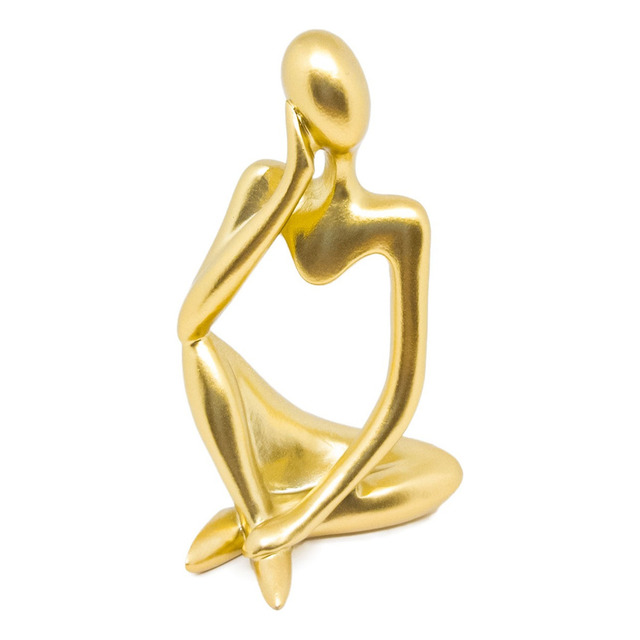 Estátua Decorativa Figura Pensador Enfeite Mesa Sala Rack Cor Dourado D Estátua Decorativa Figura Pensador Enfeite Mesa Sala Rack Cor Dourado D