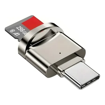 Lector Tarjetas Usb-c Microsd Sdhc Sdxc Portátil Plateado