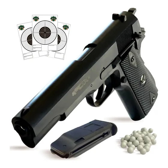 Pistola Fox Resorte Combat Colt 1911  Balines Airsoft Blanco