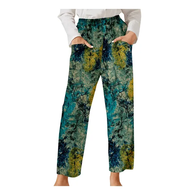 Ne Para Mujer Trabajo Largo Floral Casual Suelto Ligero Lino