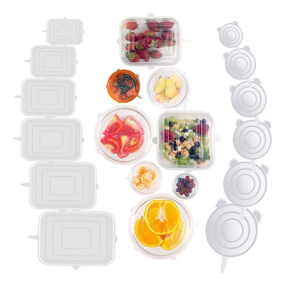 Tapas Reutilizables Herméticas De Silicona Flexible 12 Pzas Tapas Reutilizables Herméticas De Silicona Flexible 12 Pzas