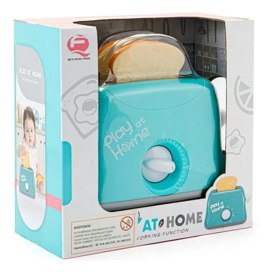 Tostadora De Juguete C/mecanismo Juguetech Qf26136g Color Verde Agua