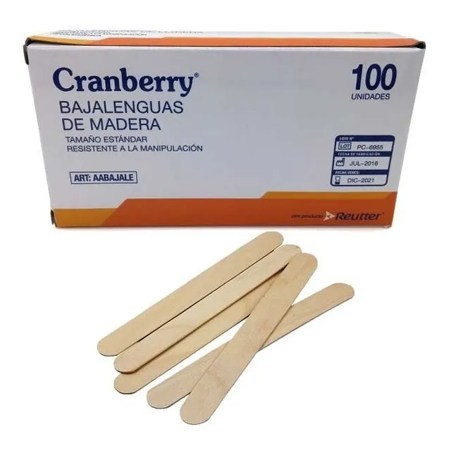 Bajalenguas De Madera Cranberry Pack 1000 Unidades