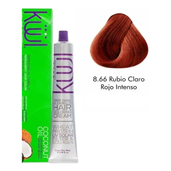 Tinte Kuul 8.66 Rubio Claro Rojo Intenso + Agua