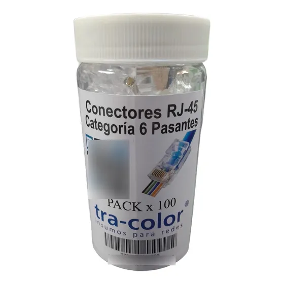 Modular Plug Rj-45 Fichas Cat-6 Pasante Para Redes X100