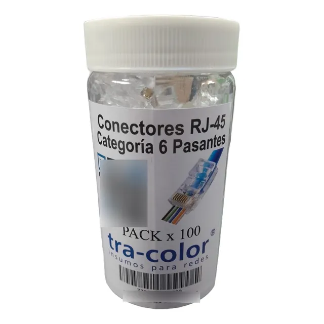 Modular Plug Rj-45 Fichas Cat-6 Pasante Para Redes X100