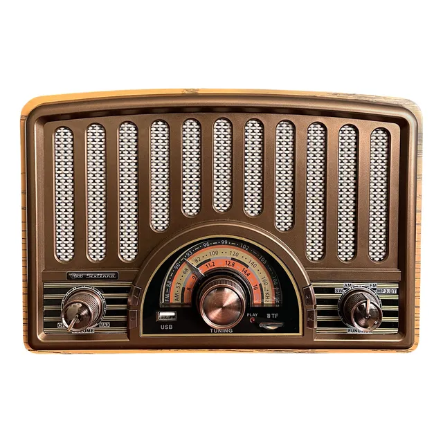 Radio Am Fm  Vintage Reproductor Bluetooth Retro Sixtinna