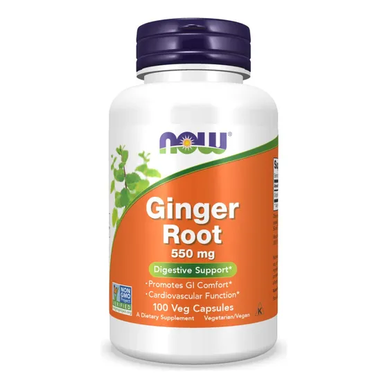 Suplements Now Foods Raíz De Jengibre, 550 Mg, 100 Cápsulas