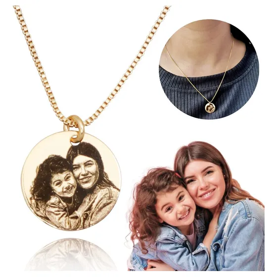 Colar Feminino Personalizado Com Foto Gravação Nome Presente