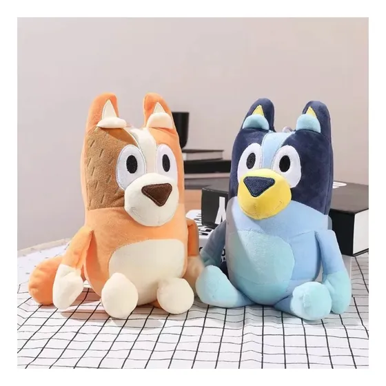 Peluches Serie Bluey De 25 Cm Pareja Bluey Y Bingo Color Azul y naranja
