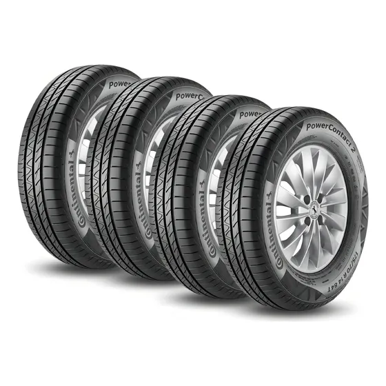 Kit 4 Pneus Continental Aro 15 195/65r15 91h Powercontact 2 Índice De Velocidade H