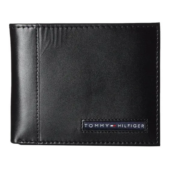 Billetera Tommy Hilfiger 31TL22X063 color black de cuero - 8.8cm x 11.4cm x 1cm