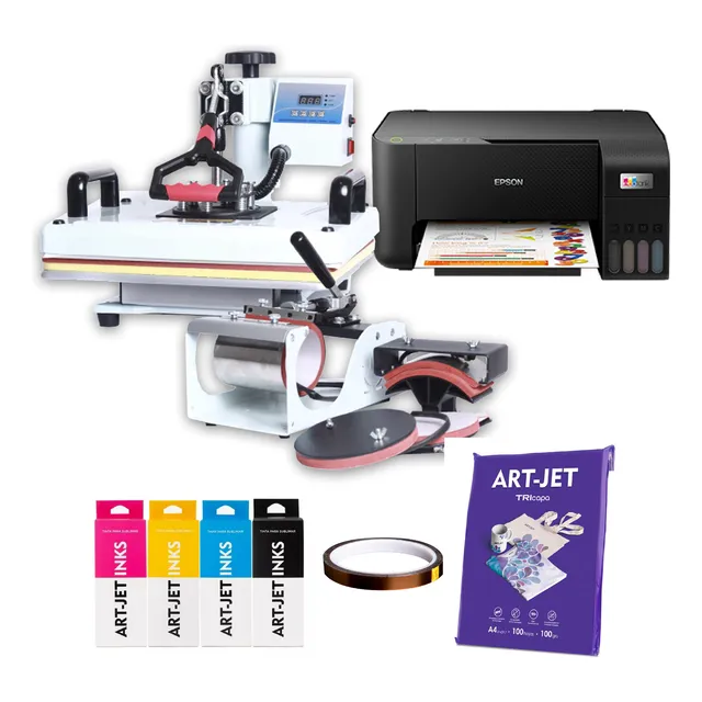 Combo Sublimación Epson L3210 + Estampadora 5 En 1 