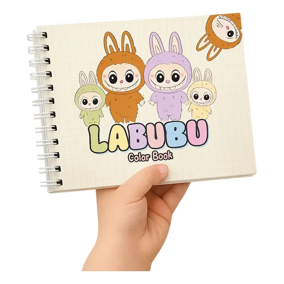 Livro De Desenho Labubu Para Colorir Com Capa Dura Edição Especial Folha Proteção Estilo Bobbie Goods Ciranda 180g Tipo Bob Gut Bobby Goods Pintar Tipo Boobie Goods Premium Holográfico Exclusivo