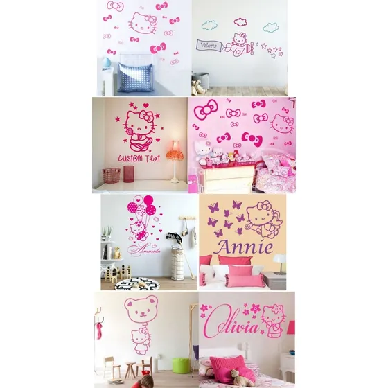 Vinilos Para Pared Hello Kitty, De 60x1.10 O 60x1.20.