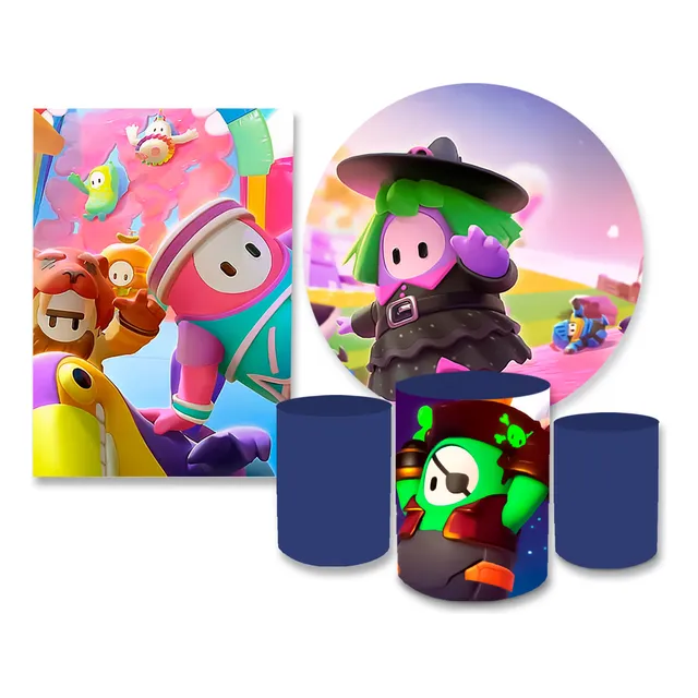 Kit Casadinho Festa+ Capa Trio Cilindros Fall Guys Decoração
