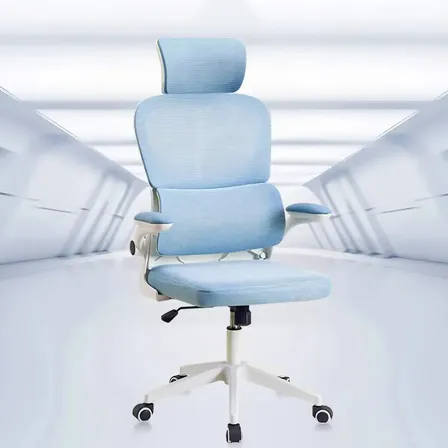 Python Fly Cadeira Escritório Confort Ergonômico Apoio De Lombar Cor Azul Malha