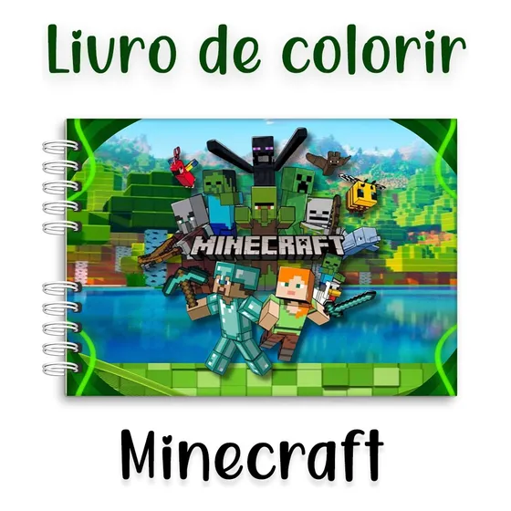 Minecraft Livro De Colorir 50 Folhas Envio Imediato