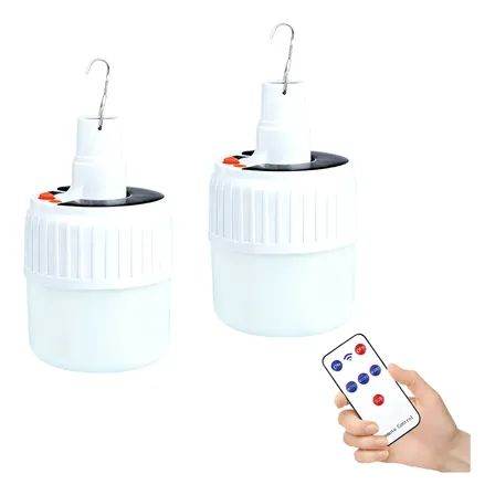Kit2 Lâmpada De Led Solar Pesca E Acampamento Com Controle Branco-2pcs 127/220v