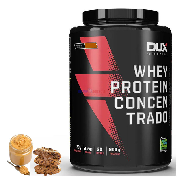 Dux Nutrition Whey Protein Concentrado Pote 900g Sabor Butter Cookies Butter Cookie