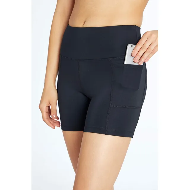 Bally Total Fitness Pantalon Corto Cintura Alta 5  Bolsillo